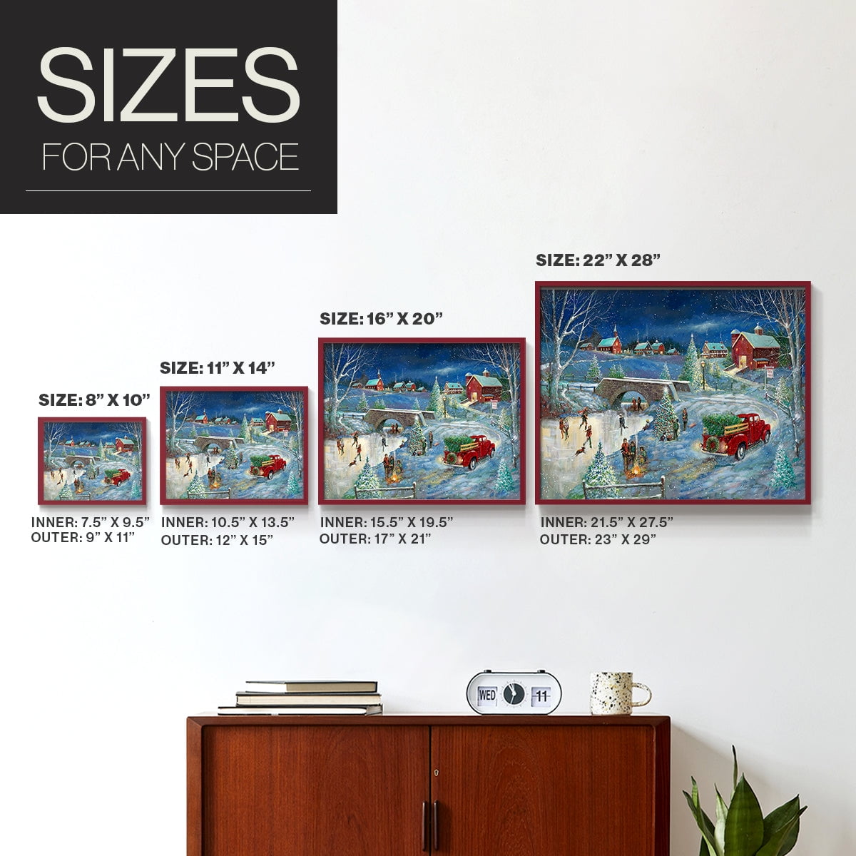 Warm Holiday Memories by Ruane Manning - Restickable Framed Giclée Print with Real Wood Frame