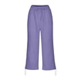 thumbnail image 5 of Byworldtasic Casual Pants for Women Elastic Drawstring Waist Trousers with Cinchable Ankles Soft Breathable Pants, 5 of 5
