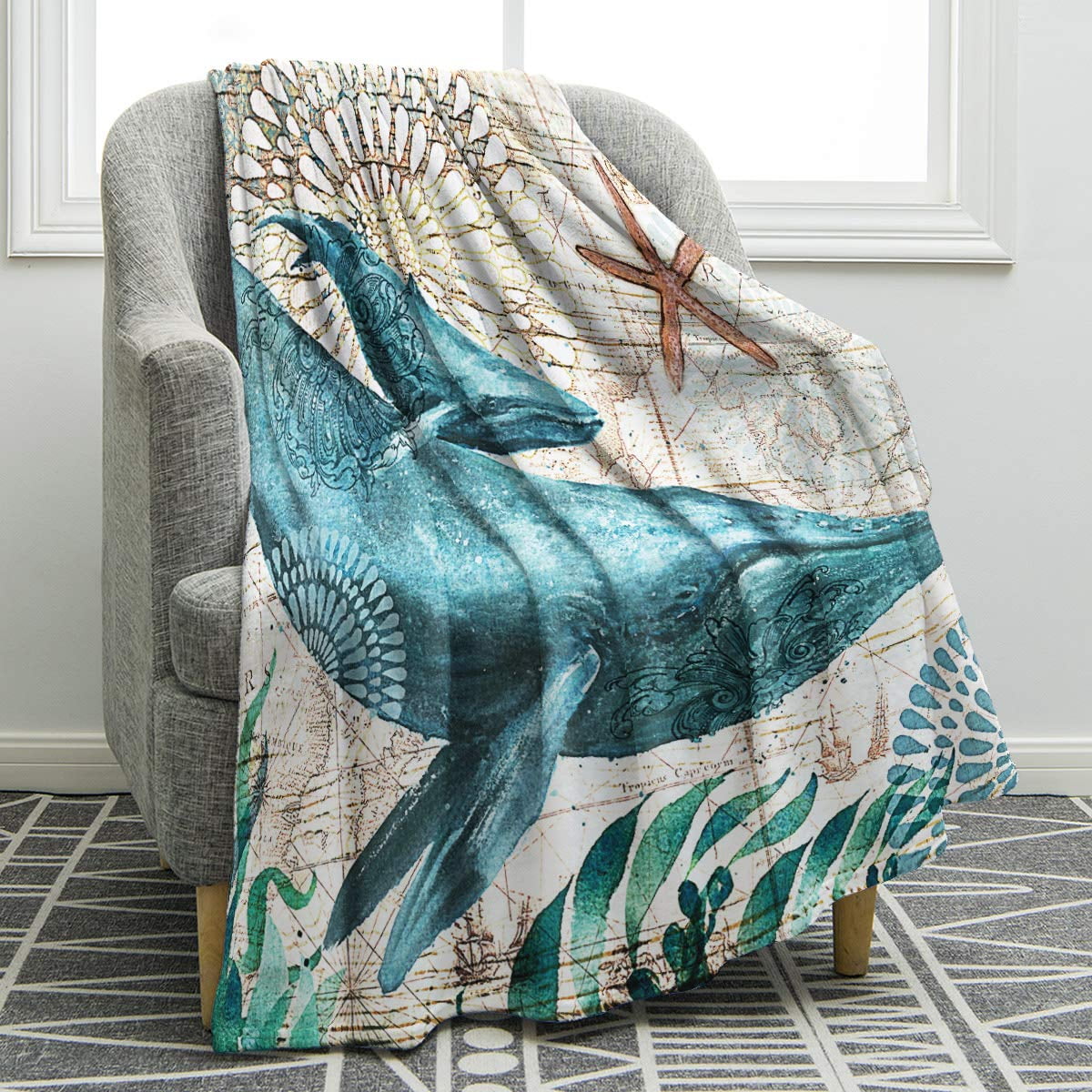 Fantasy Dolphin Throw Blanket Adorable Soft Large Dolphin Blanket for