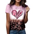 thumbnail image 1 of TSADFHJI T-Shirt à Manches Longues pour Femmes Coton Décontracté Simple Col Rond Manches Courtes T-Shirt Mode Imprimé Amusant pour Femmes m, 1 of 4