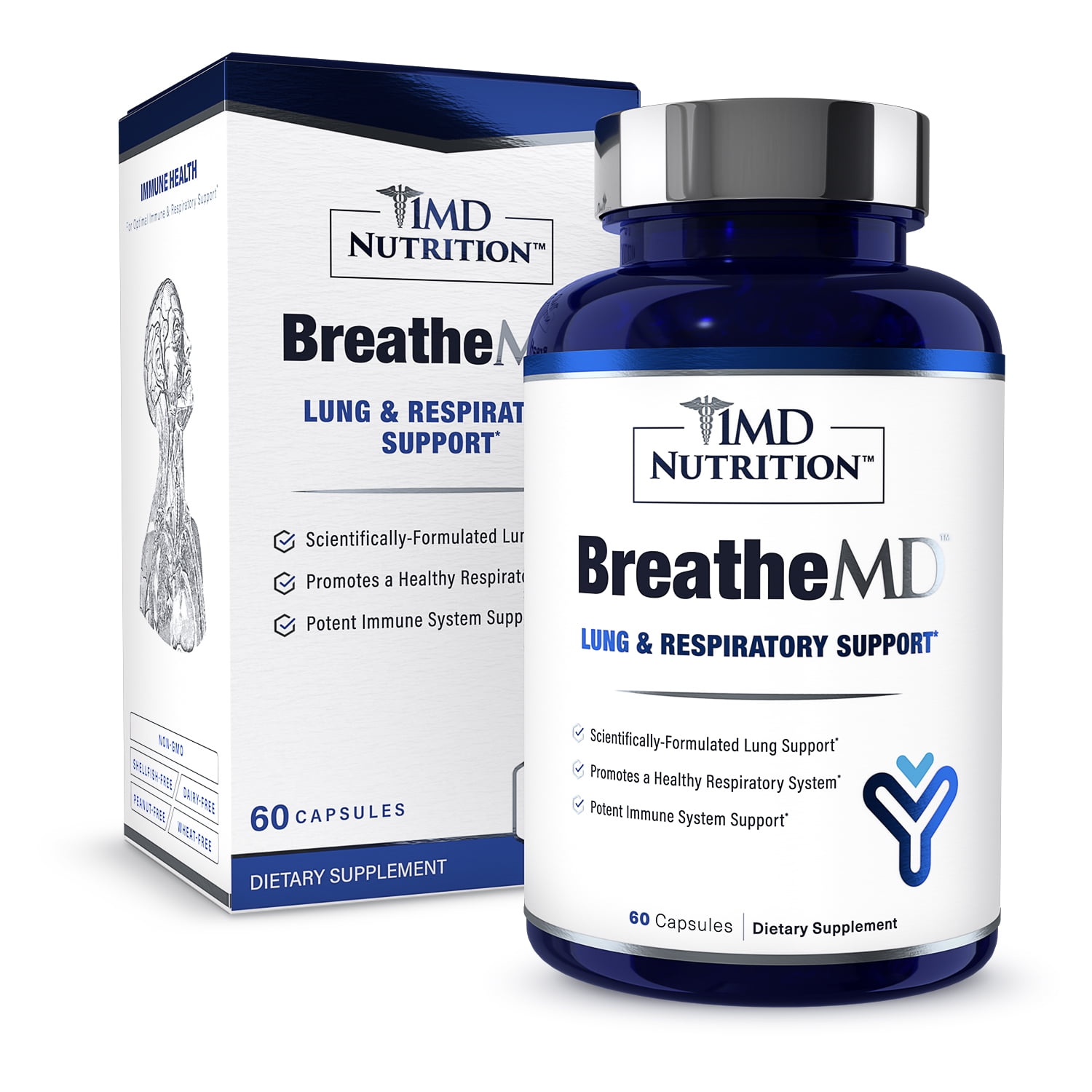 1MD Nutrition BreatheMD Lung and Respiratory Support Supplement w