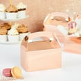 thumbnail image 2 of Juvale Rose Gold Gable Favor Boxes - Durable 300gsm Cardstock Treat Box - For Bridal Shower Gifts - Gable Containers for Party Favors - 6.2 x 3.5 x 3.6 in, Set of 24, 2 of 10