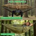 thumbnail image 5 of Camping Hammock with Mosquito Net, Lightweight Portable Nylon Hammock for Outdoor Backpacking Travel Beach Yard, Army Green, 5 of 13