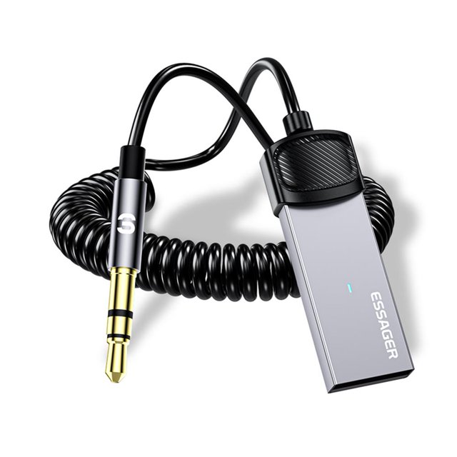 Receptor estéreo para automóvil Adaptador de audio y música compatible con Bluetooth para accesorios para automóviles