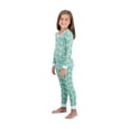 thumbnail image 4 of Sleep On It Girls 2-Piece Super Soft Jersey Snug-Fit Pajama Set - Floral, Turquoise & White, Size 4, 4 of 7
