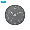 thumbnail image 3 of Uxcell 12" Wall Clock Battery Operated Silent Non Ticking Round Clock, Gray White, 3 of 6