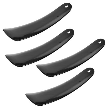 

10pcs ABS Long Handle Shoe Horn Comfortable Hanging Shoe Lifter Pendant for Women Men (Black)