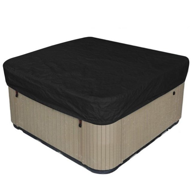 Cubierta cuadrada de poliéster impermeable para ba?era de hidromasaje al aire libre, cubierta cuadrada para ba?era de hidromasaje para exteriores y protector de ba?era de hidro Jardinería Octpeak No