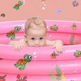 thumbnail image 3 of Inflatable Kiddie Pool Cartoon Patterns Small Inflatable Pool for Kids, Summer Fun Paddling Pool 31.50 x 13.78inch Inflatable Kiddie Pool Swimming Pool Pit Ball Pool (Pink), 3 of 8