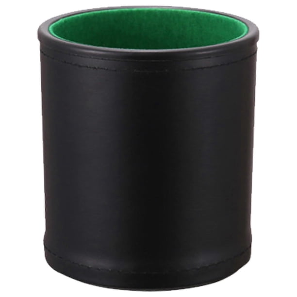 Fashionable dice shaker, table game, leather, dice cup, handmade, quiet shaker for parties, clubs, black leather, green