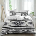thumbnail image 2 of Gray Boho Duvet Cover Twin Size, Southwestern Ethnic Aztec Retro Geometric Comforter Cover with Zipper Closure, 3 Piece Bedding Sets 1 Duvet Cover 68x86 Inches and 2 Pillow Shams, 2 of 9