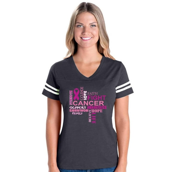 IWPF - Womens Football Fine Jersey T-shirts - Fight Breast Cancer