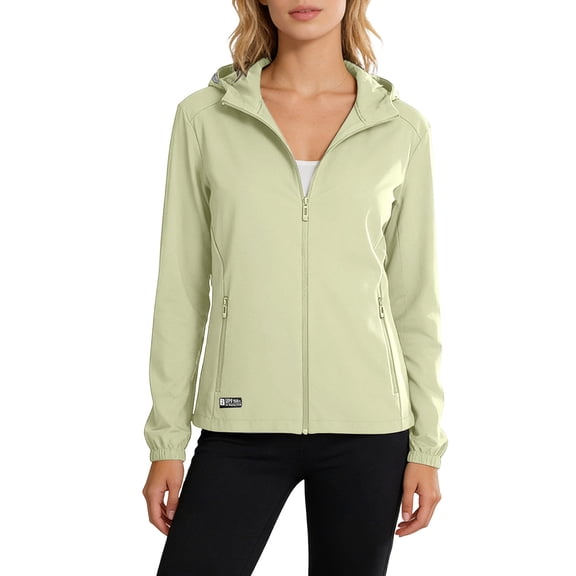 Cxenplz Windbreaker Jacket Women Casual Spring Softshell Jacket Waterproof Lightweight Jackets for Outdoor Hiking