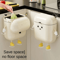 thumbnail image 3 of DIY Cream-Colored Wall-Mounted Kitchen Trash Can with Lid for Food Waste and Bathroom High Appearance Level 12L, 3 of 5