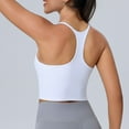 thumbnail image 5 of vigerkar Women Racerback Sports Bra Padded Yoga Tank Tops Sleeveless Fitness Workout Crop Tops 2025 White, M, 5 of 9