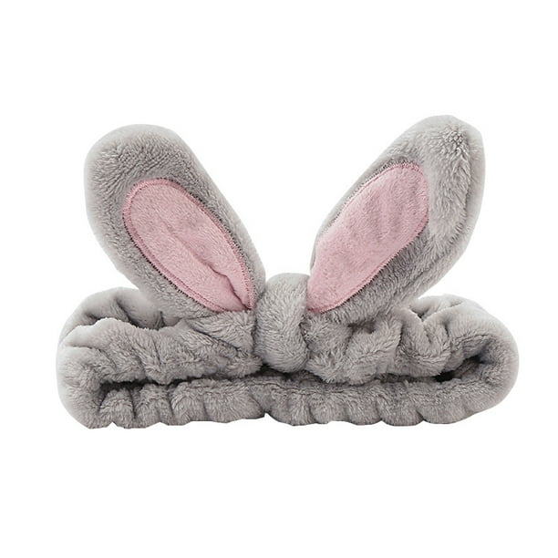 Women Bunny Ear Headband Makeup Face Wash Bath Spa Mask Soft Elastic