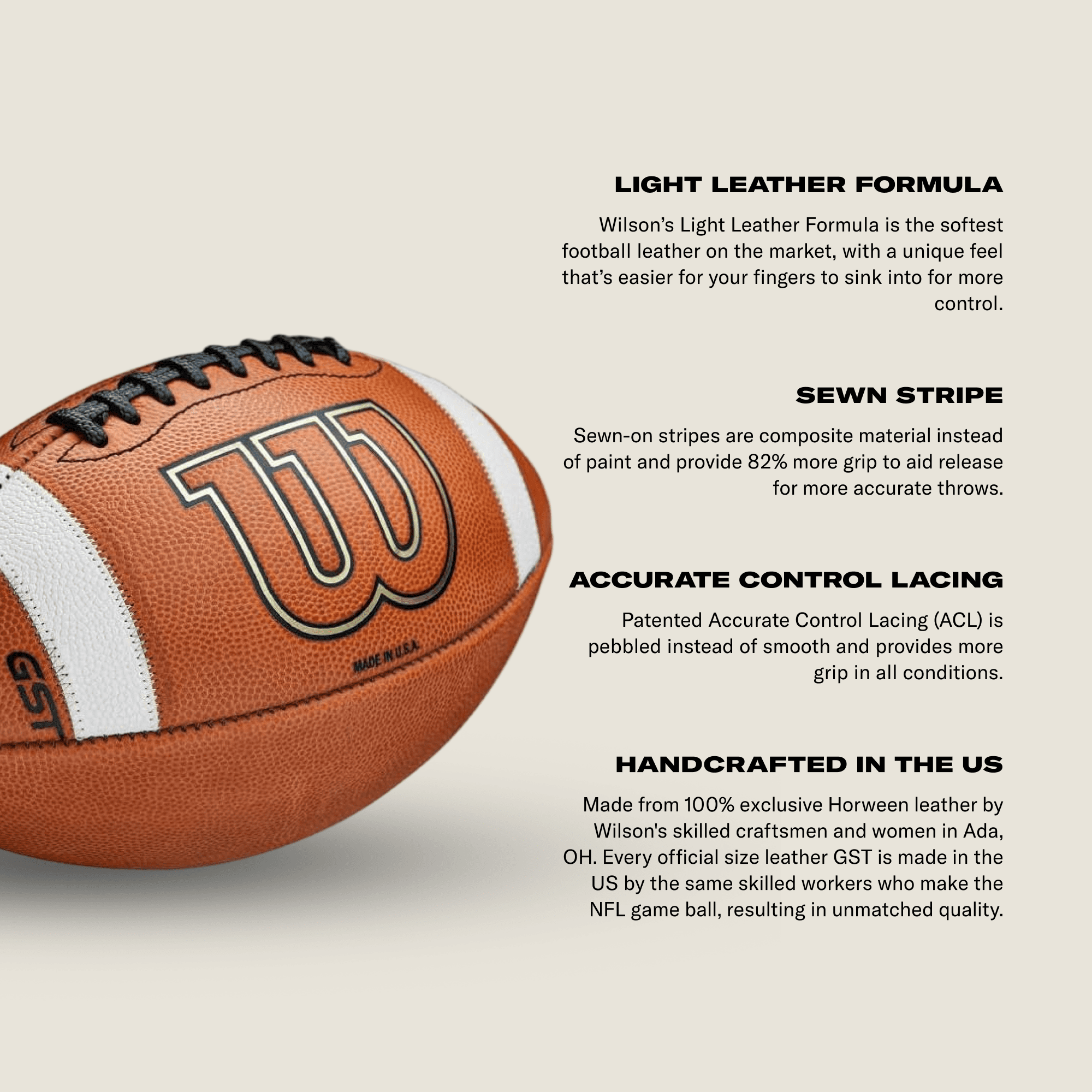 Wilson GST Color Game Football - Green, Official Size