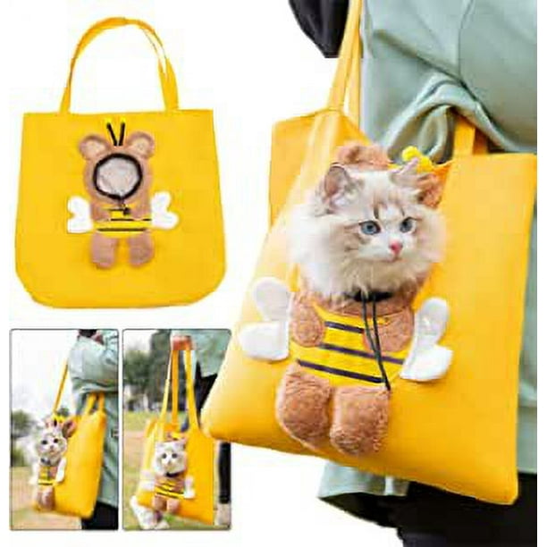 Bolso bandolera para perros y gatos, bandolera para gatos, bolsa de transporte segura para mascotas, bolsas portátiles pequeñas para mascotas, adecuado para perros pequeños y gatos XXL