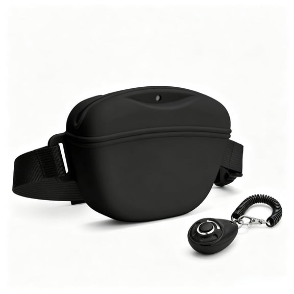 Urieessian Dog Treat Pouch with Training Clicker, Upgraded Stronger Magnetic Closure to Prevent Spills, Silicone Treat Bag Fanny Pack with Waist Belt for Pet Training and Walking