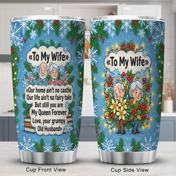 Wife Tumbler 20oz with Lid Romantic Gift for Wife from Husband Anniversary