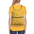 thumbnail image 4 of Honeii Honeycombs Print Drawstring Backpack,String Bag,Sackpack Cinch Water Resistant Nylon for Gym Shopping Sport Yoga, 4 of 6