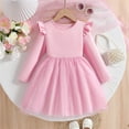 thumbnail image 2 of Zshosam Dresses for Infant Girls Toddler Girl Dresses Long Sleeve Dresses Set Size 3T 4T,(Pink 3-4 Years), 2 of 4