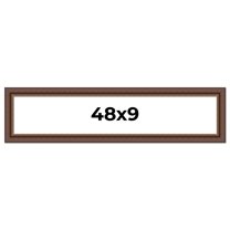 48x9 Copper and Brown Real Wood Picture Frame Width 2 inches | Interior Frame Depth 0.5 inches |