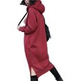 thumbnail image 3 of Women's Thickening Long Fleece Sweatshirt String Hoodie Dress Pullover Plus Size, 3 of 3