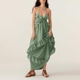 thumbnail image 2 of Dresses for Women 2025 Halter Neck Pleated Maxi Dress Loose Fit Fashion Sundress Beach Vacation Dresses, 2 of 9