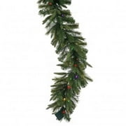 Angle View: 9' Cashmere Artificial Christmas Garland with 150 Multi-Colored LED Lights