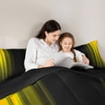 thumbnail image 5 of Feelyou Yellow Stripes Ombre Twin Comforter Sets, Teens Abstract Lines Bedding Set, 2pcs, 5 of 8