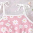 thumbnail image 5 of BFHHYA Little Girls Summer Floral Romper Adjustable Tie-Up Strap Short Jumpsuits Cute Shorts Overalls for Girls Size 2-5 Years, 5 of 6