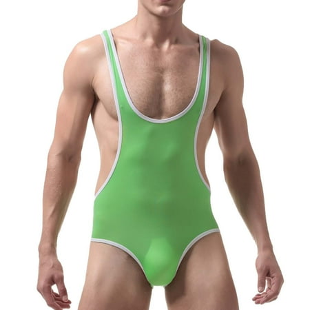 MNCEKFOD Men s Sexy G-String Thong Slim Fit High Waisted Versatile Undergarment Comfy and Soft Stretch Fabric Comfort Bodysuits Green M