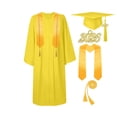 thumbnail image 2 of Odeerbi 5-17 Years Kids Teen Boys Girls Graduation Gown Set Solid Color Long Sleeve Robe with Stole, Cap & Honor Cord, Complete 4-Piece Outfit, 2 of 6