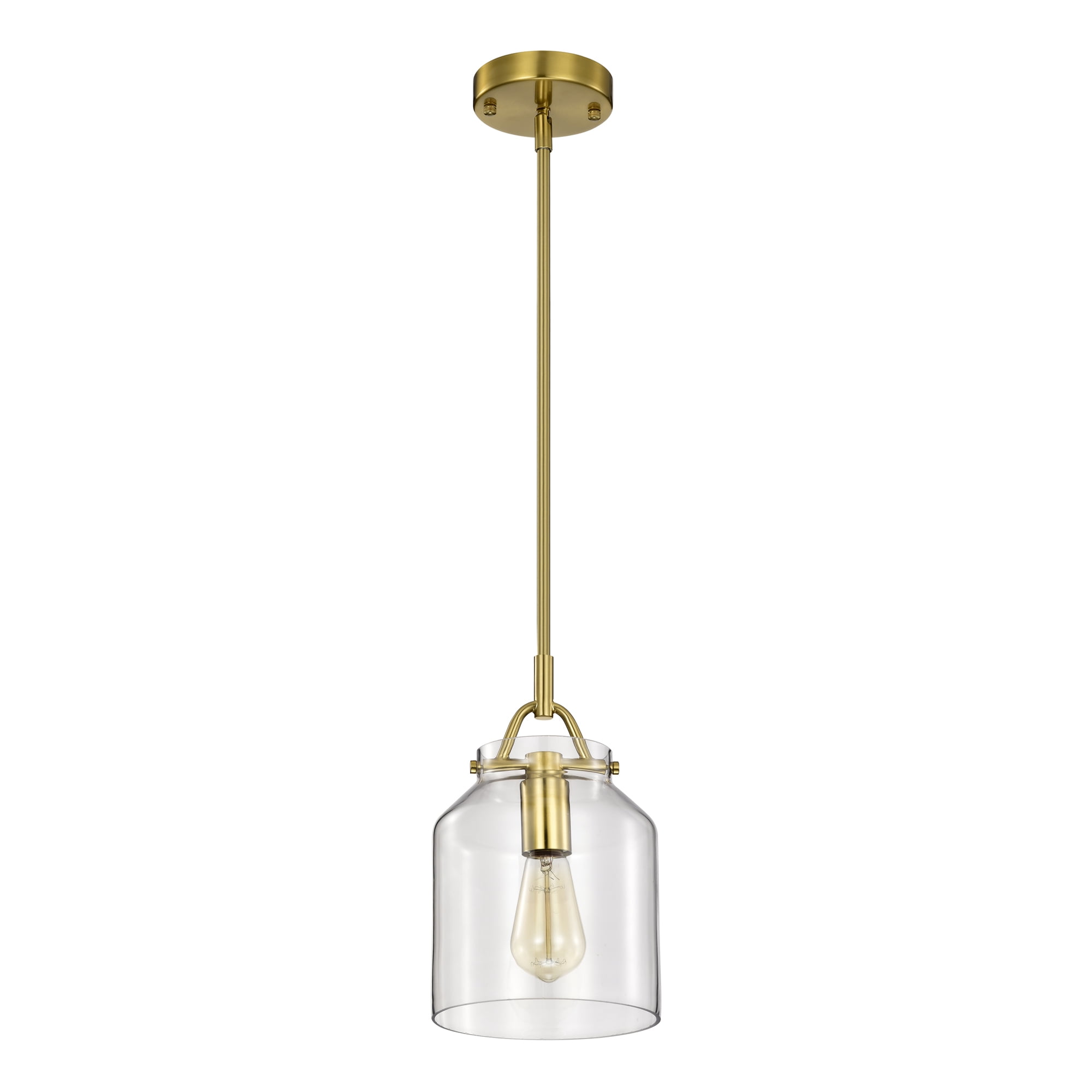 Magno 7.1 in. 1-Light Indoor Brass Finish Pendant Light