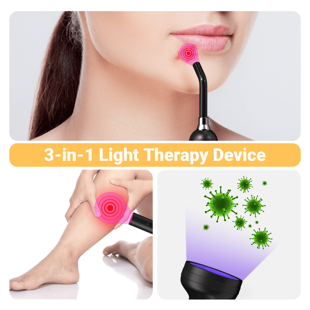 Red Light Tube with 3 Modes and 3 Replaceable Models for Relaxation and Body Care