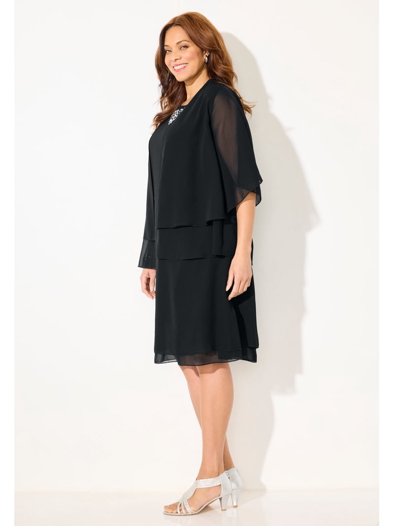 plus size jacket dresses Mother of the Bride Long Evening Jacket Dress by R&M Richards 7300
