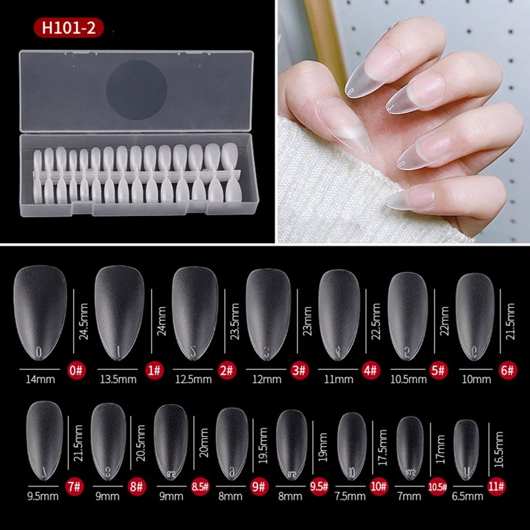 Short Almond Nails Tips 270pcs 15 Sizes Press on Nails Base Tips