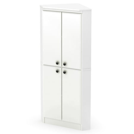 - South Shore Morgan 4-Door Corner Pantry, Multiple Finishes