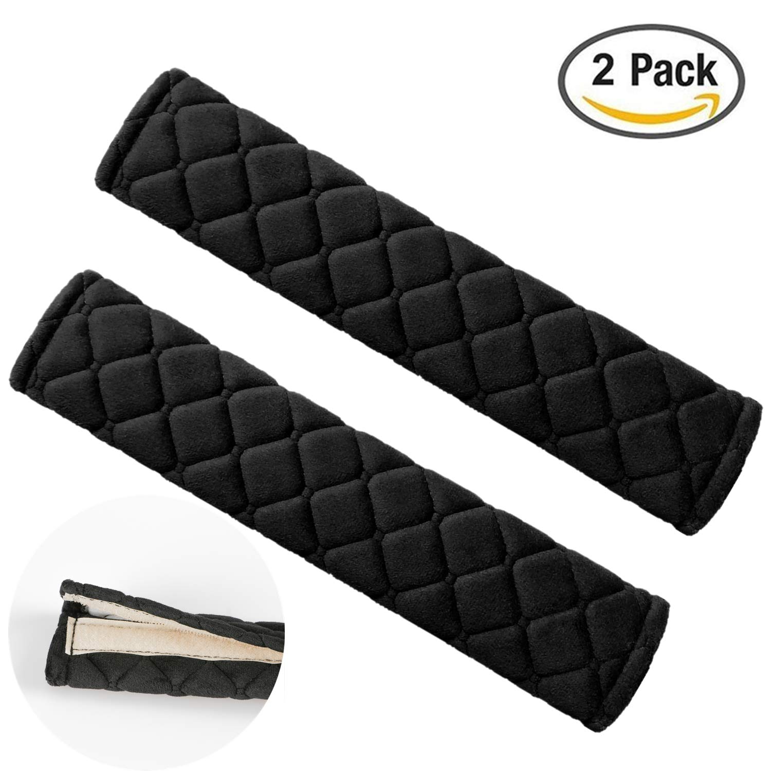 GLiving 2 Pack Universal Car Seat Belt Pads Cover Soft Car Shoulder