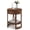 Walnut, variant on WoofPaw Round Side Table, 2-Tier Wooden End Table with Drawer and Open Shelf, Vintage Wood Grain Finish, Retro Circle Nightstand Bedside Table for Living Room Bedroom Small Spaces, Walnut