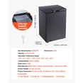 thumbnail image 5 of VEVOR Chest Freezer, 3.3 Cu.ft Compact Deep Freezer, Free Standing Top Open Door Chest Freezers with 2 Removable Baskets & Adjustable Thermostat - Energy Saving, Low Noise & Garage Ready, Black, 5 of 9