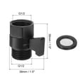 thumbnail image 2 of Uxcell Water Flow Control Valve Shower Head Shut Off Valve Brass Water Pressure Regulator Black G1/2" 1 Pcs, 2 of 5