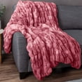 thumbnail image 3 of Lavish Home 60x80-Inch Ruched Faux Fur Blanket for Sofas and Beds (Pink), 3 of 10