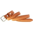 thumbnail image 3 of Men's 1 1/4" Light Brown English Bridle Leather Domed Belt Double Loops, 3 of 4