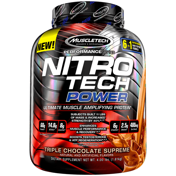 NitroTech Power 100 Whey Protein Powder with Whey Isolate, Ultimate