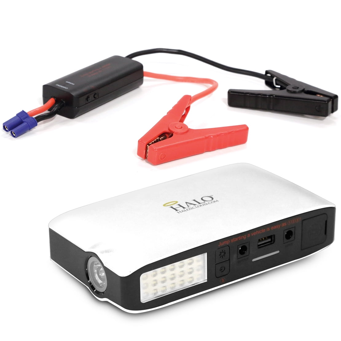 Halo Bolt 55 500 Mwh Auto Emergency Car Jump Starter Bank Halo Bolt 55 500 Mwh Auto Emergency Car Jump Starter Bank Charger Light White