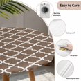 thumbnail image 5 of Round Fitted Tablecloth with Elastic Edge, Brown Moroccon Waterproof Table Cloth Table Cover for 36"-44" Tables, Retro Country Minimalist Abstract Motifs Tablecloths for Dining Picnic Party Outdoor, 5 of 9