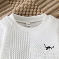 thumbnail image 5 of KPOPLK 6 9 12 18 Months 2T 3T Toddler Baby Boy Clothes Outfits Fall Winter Pullover Long Sleeve Solid T-Shirt Pants 2 Piece Set White Size 2-3 Years, 5 of 6