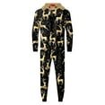 thumbnail image 3 of Gureui Family Matching Parent-child Christmas Pajamas Sleepwear, Cartoon Elk/Snowman Print Long-Sleeve Zipper Hood One-Piece Jumpsuit for Father/Mother/Children/Infants, 3 of 6